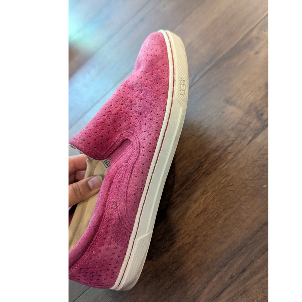 UGG Jass Magenta Pink Perforated Suede Slip On Sneakers Shoes 1011250 Womens 8.5 - Picture 3 of 8